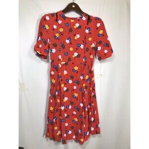 ASOS Red Floral Dress Size 4 Maxi Layered Sheer Lined